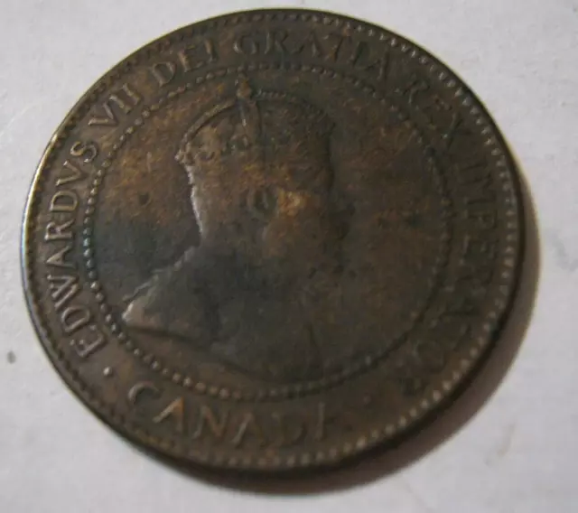Canada 1904 Edward VII Large Cent, Nice Condition, Some Red