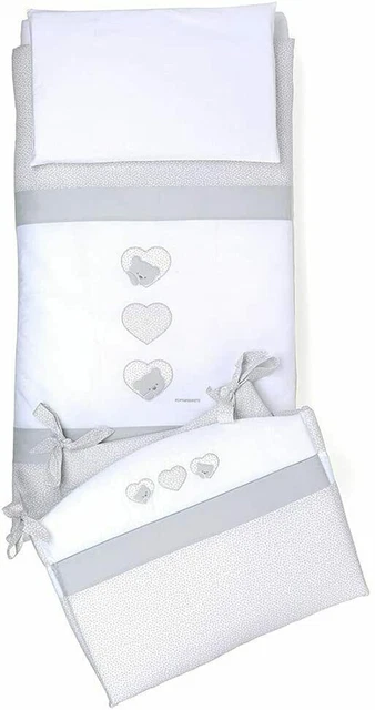 Foppapedretti 9900279163 Encantadora colcha acolchada completa, blanca/gris.