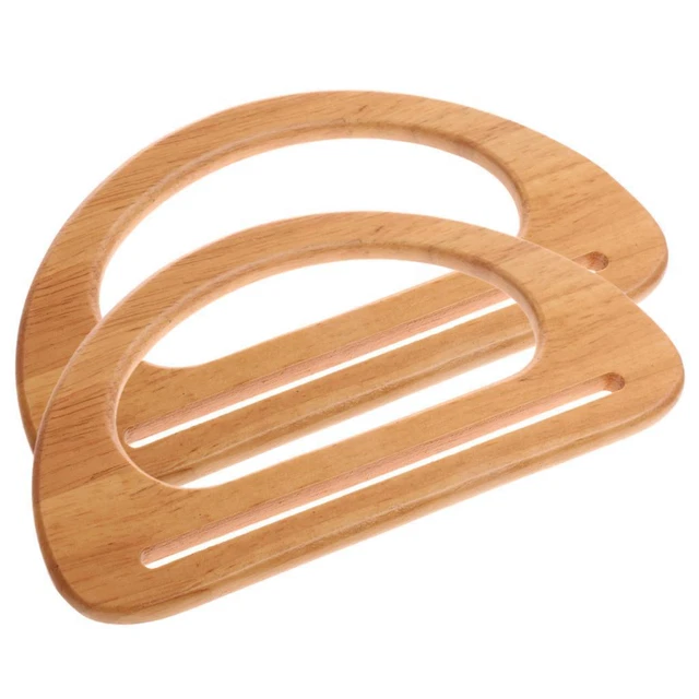 2x Wooden Purse Bag Handle Replacement Holder for Purse Making