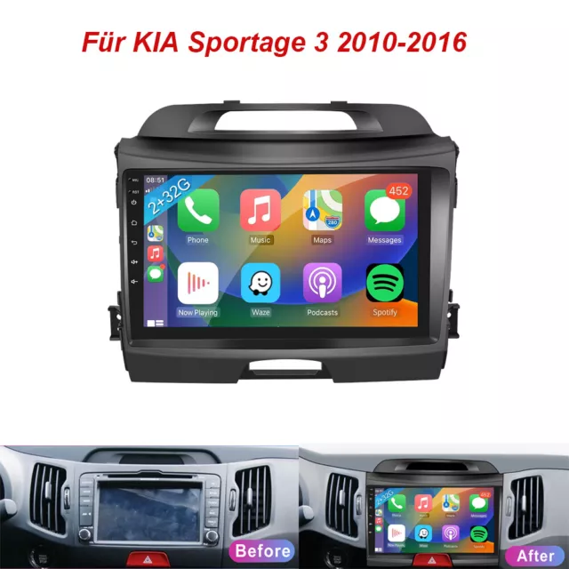 Für KIA Sportage 3 2010-2016 Android 12 Autoradio Carplay GPS Navi Wifi BT RDS