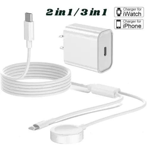 For Apple iPhone iWatch 6/5/4/3/2/1/SE Magnetic Charger 20W USB C Power Adapter