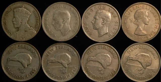 New Zealand Florin 1933 - 1965 Choose your Date (T86)