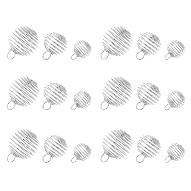 30 piezas Pendientes Tornillos Espaldas Cuentas de Resorte Jaulas Colgante Espiral Hágalo usted mismo Linterna Bola