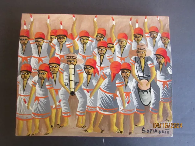 Original Painting Of Haiti Playing Instruments