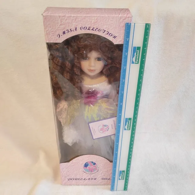 Vintage J. Misa Collection Porcelain Doll Fairy Wings New in Original Box 16"
