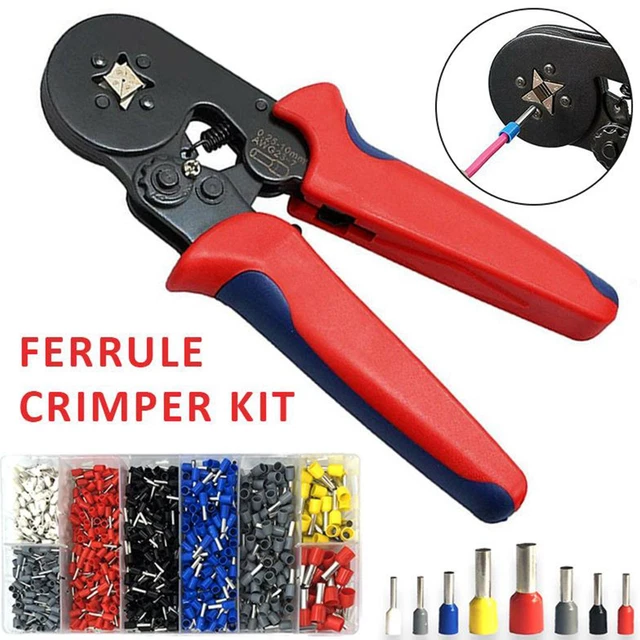 FERRULE CRIMPING TOOL Kit Wire Terminals Crimping Tool +1250 PCS Wire