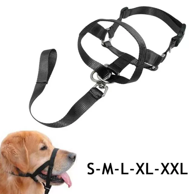 DOG HALTER TRAINING Head Collar Gentle Leader Harness Nylon Collar Stop