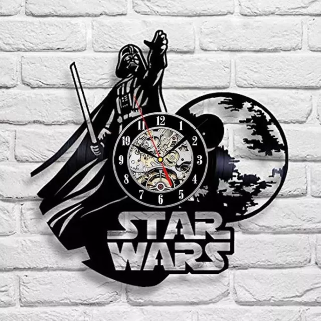 Horloge Star Wars Mural Vinyle, Dark Vador, Étoile de la mort