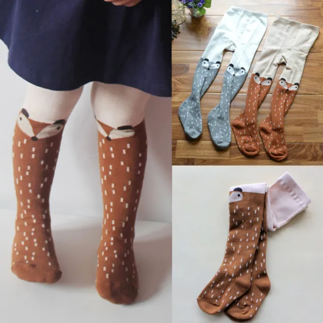 Baby Kids Girls Cotton Fox Tights Socks Stockings Pants Hosiery Pantyhose 2