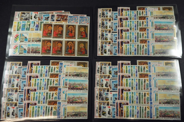 1987 San Marino; 16 komplette Jahrgänge MiNr. 1354-1379, **/MNH, ME 970,-