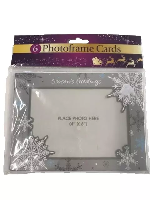 Pack of 6 Christmas Photo Frame Cards