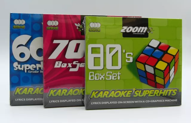 Zoom Karaoke CD + G - 60er 70er 80er Superhits - drei Dreifach CD + G Karaoke Disc Packs