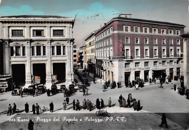 Al13-43E) Terni Piazza Del Popolo Palazzo Poste Telegrafi Viaggiata