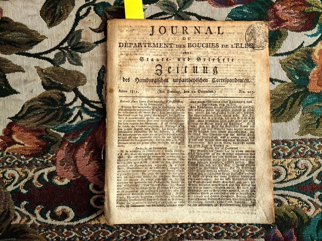 1811 Zeitung  Hamburg 203 USA Botschaft Präsident Madison