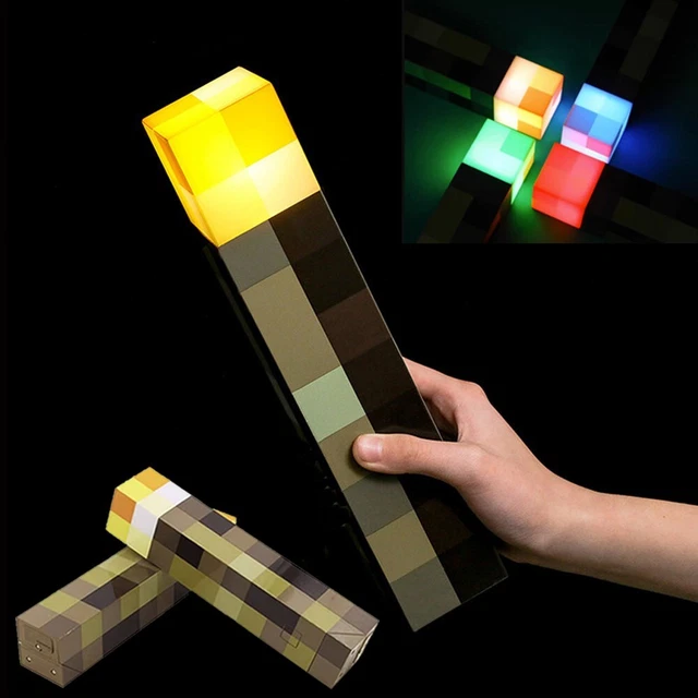 MINECRAFT BROWNSTONE TORCH Lamp 4 Colors Decorative Light LED Night