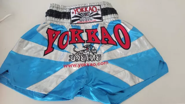 YOKKAO Muay Thai Shorts Small Satin Blue Made In Thailand