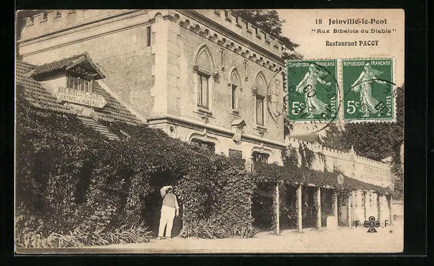 CPA Joinville-le-Pont, Pacot Restaurant, Aux Bibelots du Diable 1908
