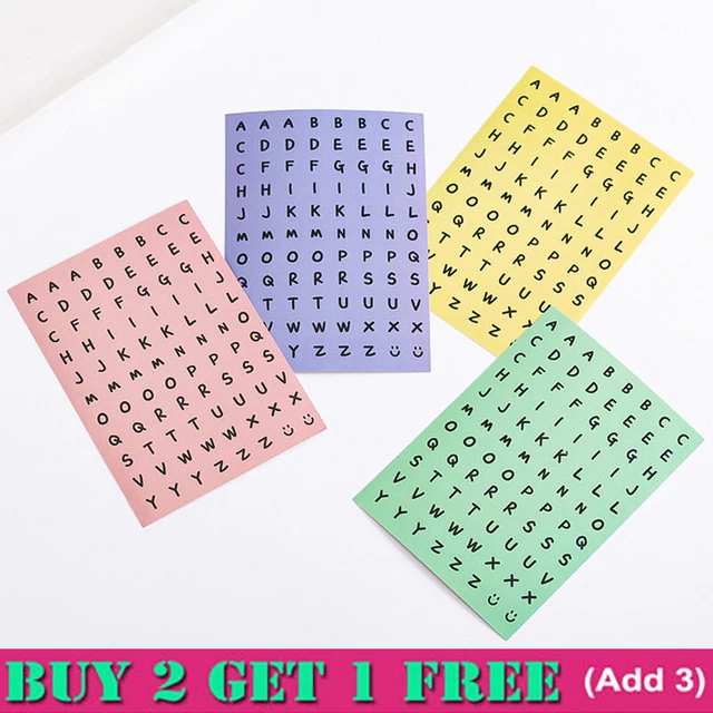 Cuenta de mano niña corazón cuenta mano material color alfabeto inglés pegatina DZ