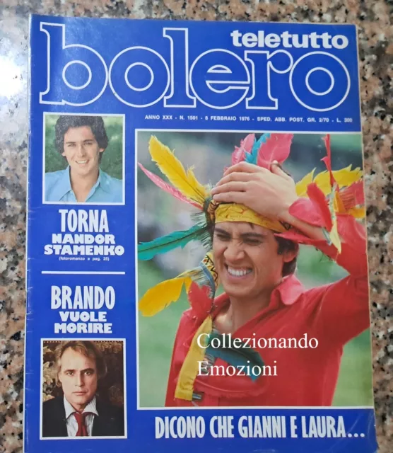 Teletutto Bolero  N.1501 08/02/1976-Morandi-Marlon Brando-Zanicchi-Leroy-