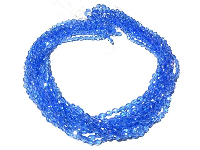 5 Strand Mystic Tanzanite Blue Quartz Barrel Faceted 4x6mm Hydro Beads 13"inch