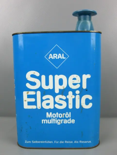 alte Öldose ARAL SUPER ELASTIC Motoröl Oel Öl Kanister Dose Blechdose Oldtimer