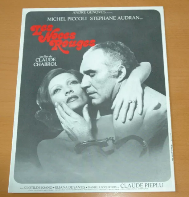 Michel Piccoli Stephane Audran Les Noces Rouges 1973 Rare Synopsis