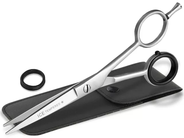 Haarschere Friseurschere 6 Zoll 15,24 cm mit Mikroverzahnung Schere und Etui