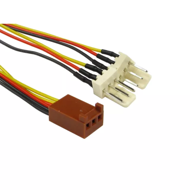 3 Pin Fan Power Splitter Cable Lead 1 Female to 2 x Male 15cm Motherboard