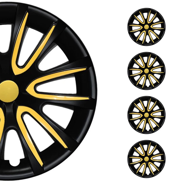 16& WHEEL COVERS Hubcaps for Hyundai Tucson Black Matt Yellow Matte EUR