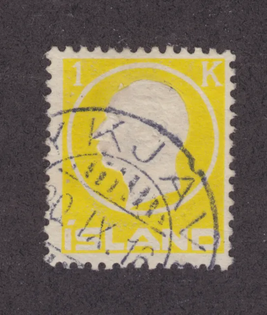 Iceland Sc 96 used 1912 1k yellow Frederick VIII, VF