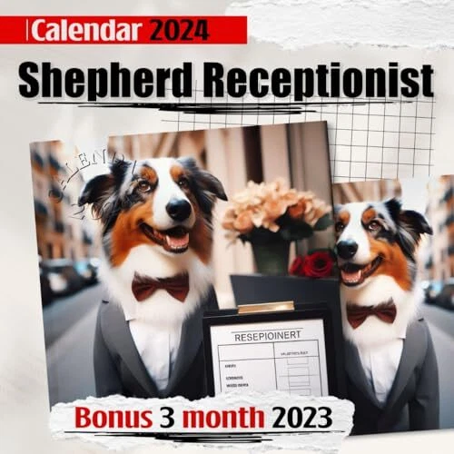 AUSTRALIAN SHEPHERD RECEPTIONIST Calendar 2024 Jan 2024 to Dec 2024