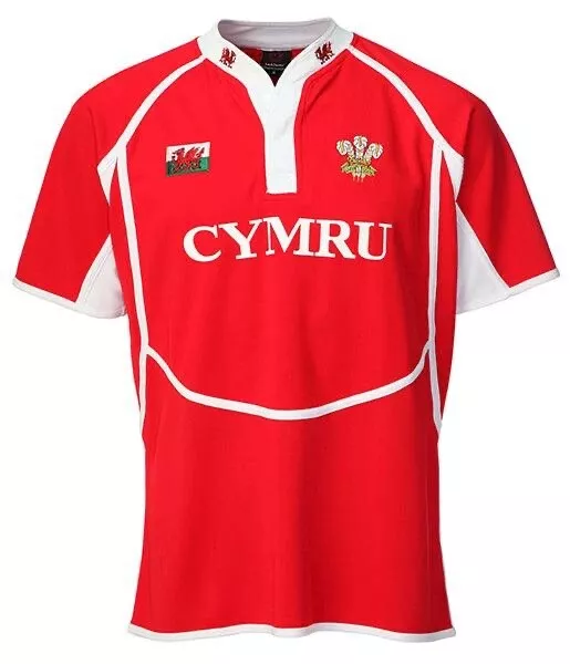 Men's 'New Cooldry' Wales Cymru Welsh Feathers/Dragon Collared Rugby T Shirt