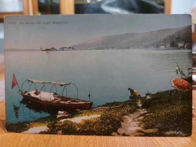 Un Saluto Dal Lago Maggiore F. Piccolo Illustrata Non Viaggiata