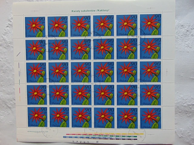 Polska Polen postfrisch Bogen mit 30 Briefmarken, Gestempelt, 90 gr. Top 