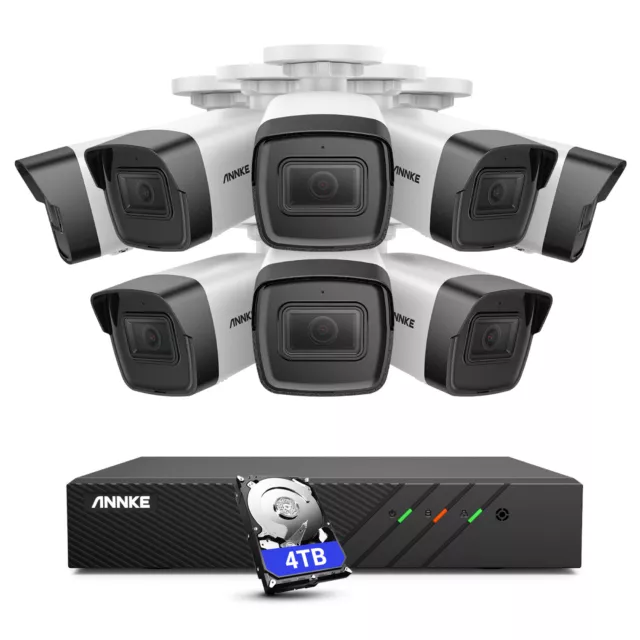 ANNKE POE 5MP Überwachungskamera Set Mit Audio 6MP 8CH NVR EXIR Nachtsicht Außen