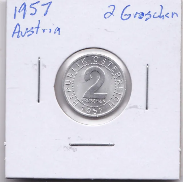 1957 Austria 2 Groschen