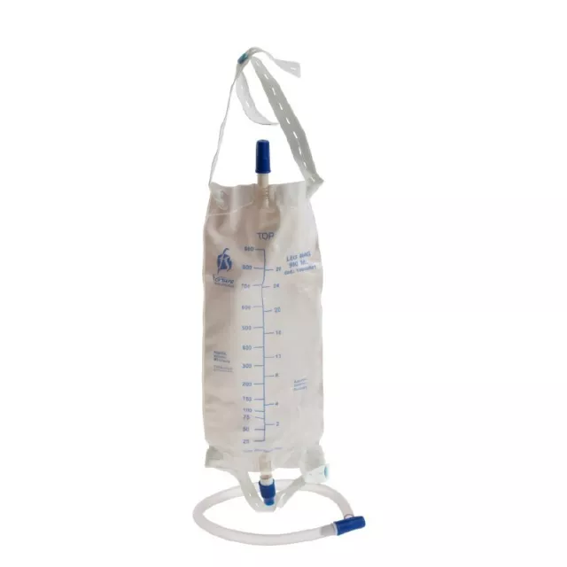 3 Urinaire Urine Jambe Sac Stérile 900 Cc W Extension Tube & Confort Sangles M