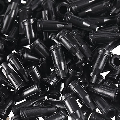 250 Pack Syringe Tip Caps Dispensing Needle Tip Cap (Black)