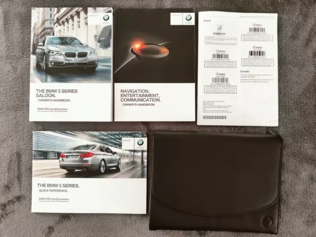 Genuine Bmw 5 Series Saloon F10 Handbook Owners Wallet Navi 2013-2017 Y-533