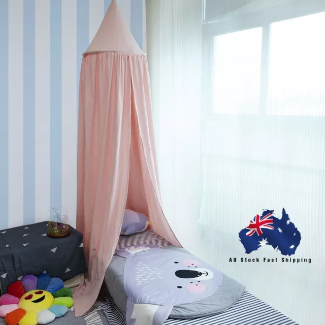 Baby Kid Bed Canopy Bedcover Mosquito Net Curtain Bedding Round Dome Tent Cotton