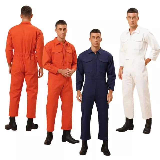 Routine Mens Coverall Cosplay Uniform Multiple Pockets Jumpsuit Mechanic Work