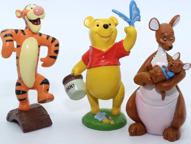 NWT Vintage Disney Winnie the Pooh Tigger Kanga Roo PVC Action Figure Lot 3 Pcs.