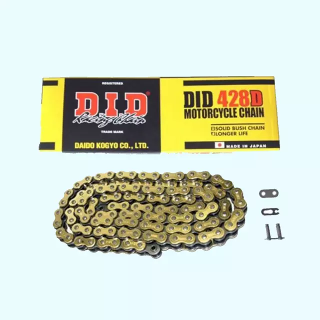 NEW DID STANDARD MOTORCYCLE GOLD DRIVE CHAIN - 428 428D / 116L 116 L Links