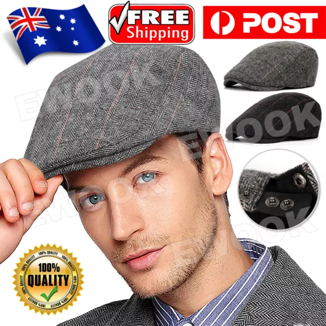 Men Newsboy Gatsby Cap Ivy Hat Cabbie Golf Driving Flat Duckbill Beret Beanie