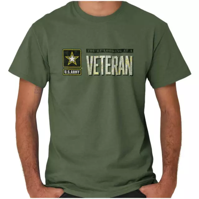 US Army Veteran US Armed Forces USAF Combat Womens or Mens Crewneck T Shirt Tee