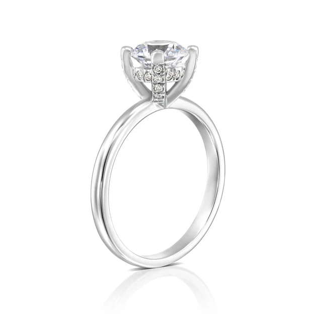2 CT Diamond Engagement Ring Round Cut K-L/VS2 14K White Gold Size 6
