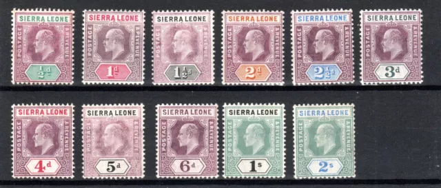 Sierra Leone  1904-05 values to 2s SG 86-96 MH