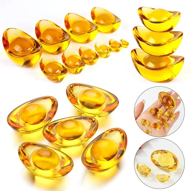 Opening Gift Glass Ornament Crystal Ingot Ornament Home Decoration Gold Ingots