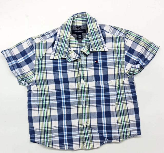 Originale Bambino Manica Corta Camicia Di Tommy Hilfiger Taglia 18M 80 86