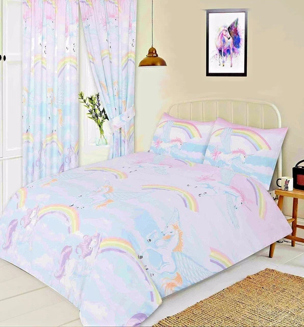 MAGICAL RAINBOW UNICORNS Duvet Set Choice Single Double King Size
